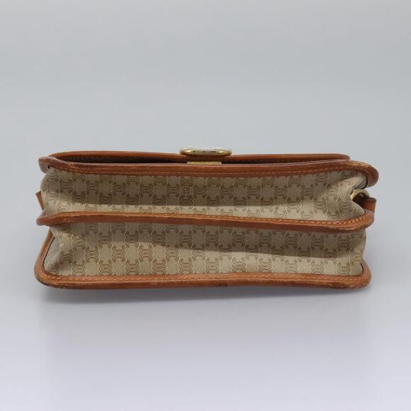 CELINE Macadam Canvas Shoulder Bag Beige Gold - Picture 9 of 13